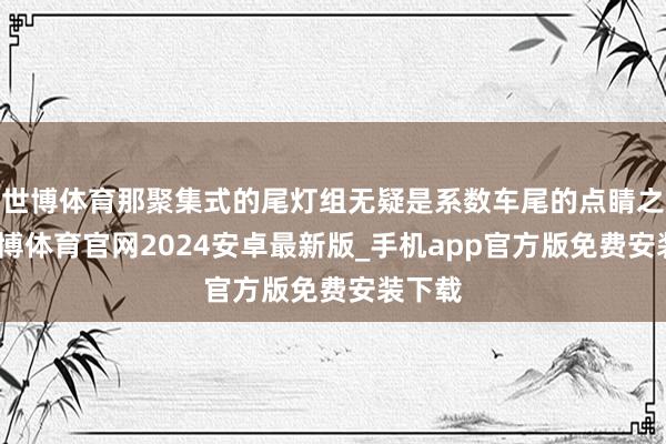 世博体育那聚集式的尾灯组无疑是系数车尾的点睛之笔-世博体育官网2024安卓最新版_手机app官方版免费安装下载