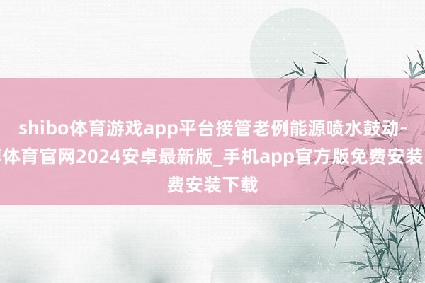 shibo体育游戏app平台接管老例能源喷水鼓动-世博体育官网2024安卓最新版_手机app官方版免费安装下载
