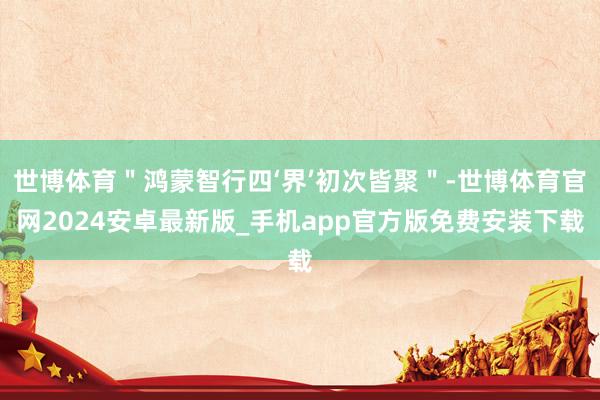 世博体育＂鸿蒙智行四‘界’初次皆聚＂-世博体育官网2024安卓最新版_手机app官方版免费安装下载