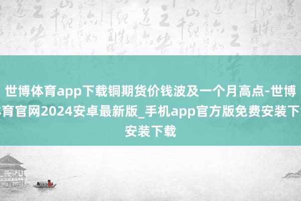 世博体育app下载铜期货价钱波及一个月高点-世博体育官网2024安卓最新版_手机app官方版免费安装下载