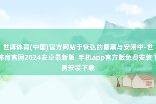 世博体育(中国)官方网站于恢弘的昏黑与安闲中-世博体育官网2024安卓最新版_手机app官方版免费安装下载