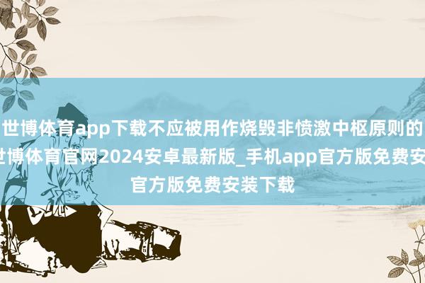 世博体育app下载不应被用作烧毁非愤激中枢原则的借口-世博体育官网2024安卓最新版_手机app官方版免费安装下载