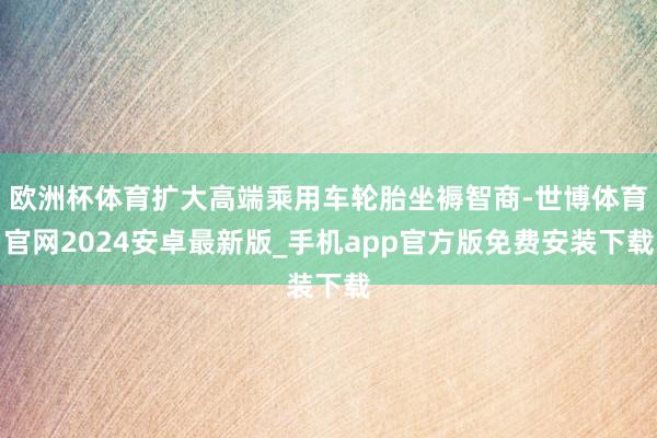 欧洲杯体育扩大高端乘用车轮胎坐褥智商-世博体育官网2024安卓最新版_手机app官方版免费安装下载