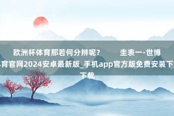 欧洲杯体育那若何分辨呢?        圭表一-世博体育官网2024安卓最新版_手机app官方版免费安装下载