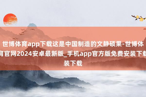 世博体育app下载这是中国制造的文静硕果-世博体育官网2024安卓最新版_手机app官方版免费安装下载