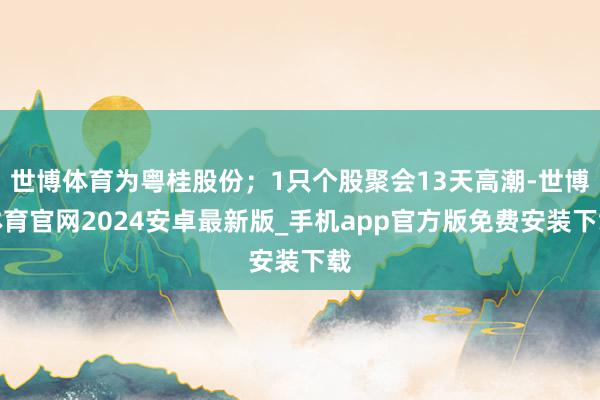 世博体育为粤桂股份；1只个股聚会13天高潮-世博体育官网2024安卓最新版_手机app官方版免费安装下载