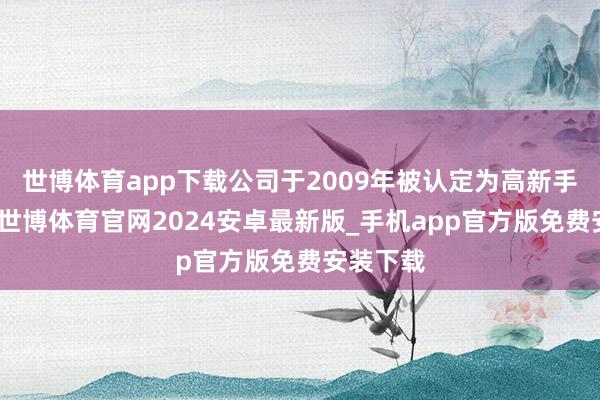 世博体育app下载公司于2009年被认定为高新手艺企业-世博体育官网2024安卓最新版_手机app官方版免费安装下载