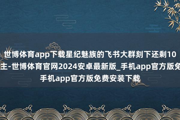 世博体育app下载星纪魅族的飞书大群刻下还剩1000多东说念主-世博体育官网2024安卓最新版_手机app官方版免费安装下载