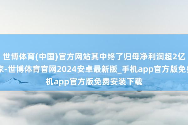世博体育(中国)官方网站其中终了归母净利润超2亿元的有25家-世博体育官网2024安卓最新版_手机app官方版免费安装下载